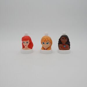 Good 2 Grow Juice Toppers Disney Princesses Moana Ariel Anna Lot of 3